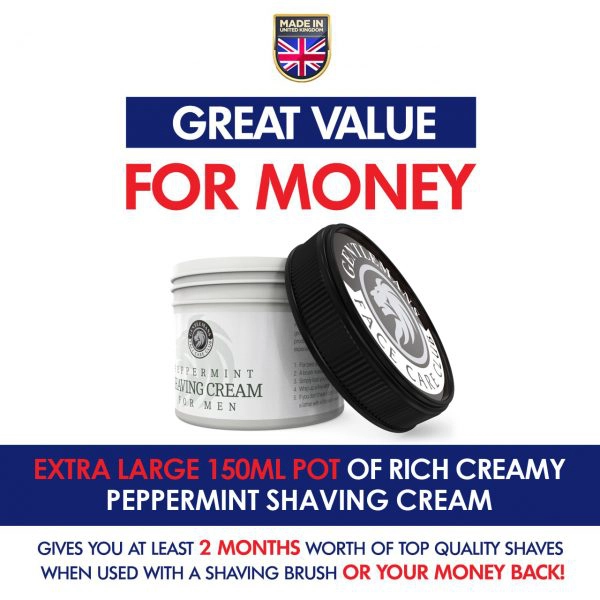 GFCC Peppermint Shaving Cream Big Pot Size - Gentlemans Face Care Club