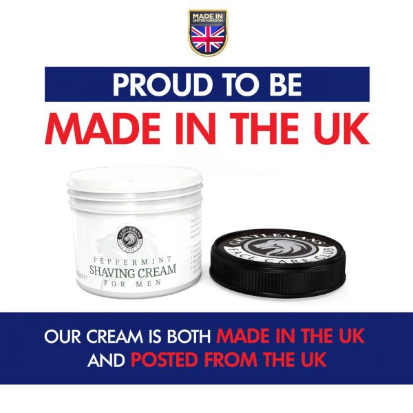 Gentlemans Face Care Club Peppermint Shaving Cream - Made In The UK