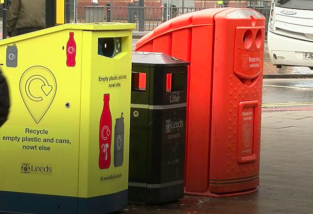 recycling plastic bottles is easy with special bins and boxes